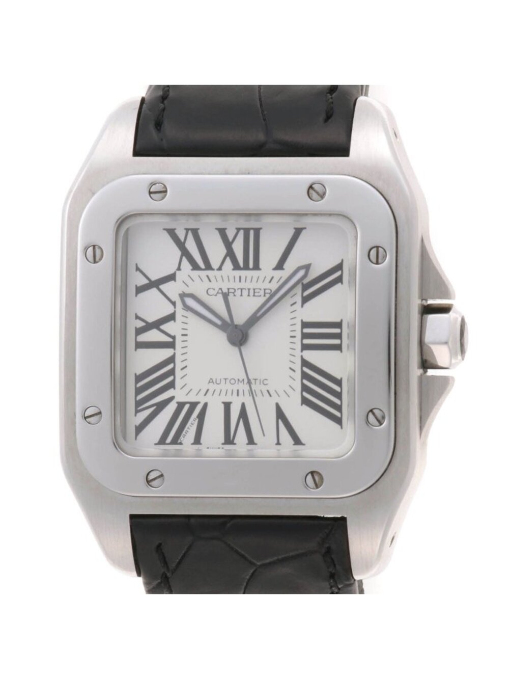 Cartier Santos 100 Watch Stainless Steel Silver Automatic